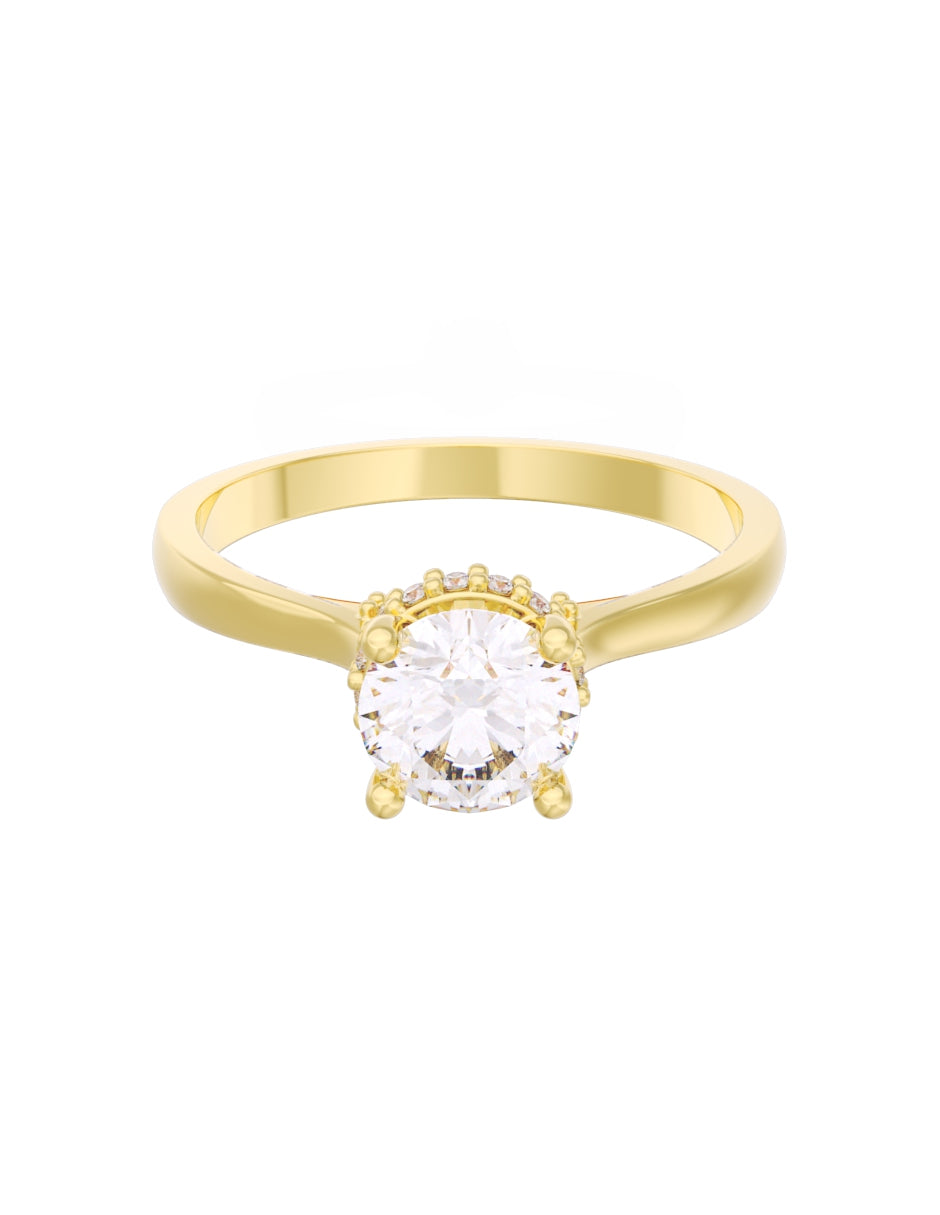 Anillo de Compromiso Eternidad de Oro 14k Zirconia Z8562