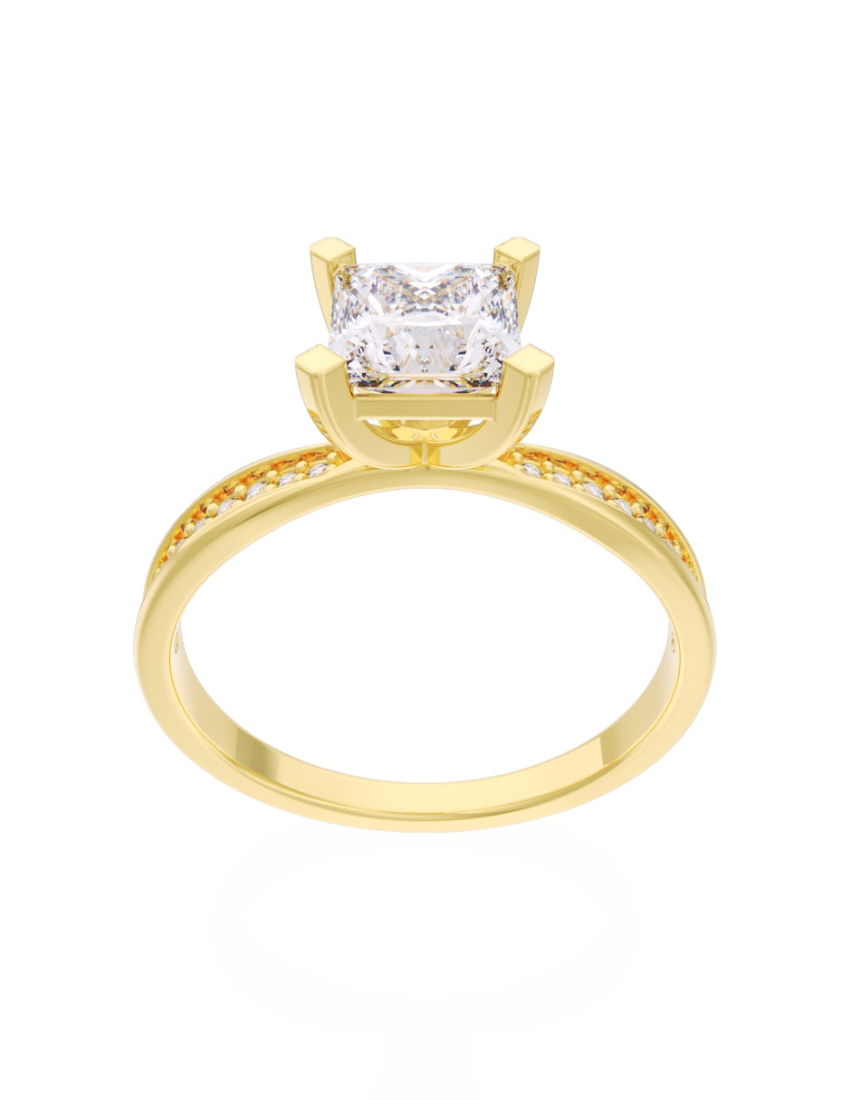 Anillo de Compromiso Eternidad de Oro 14k Zirconia Z8565-1