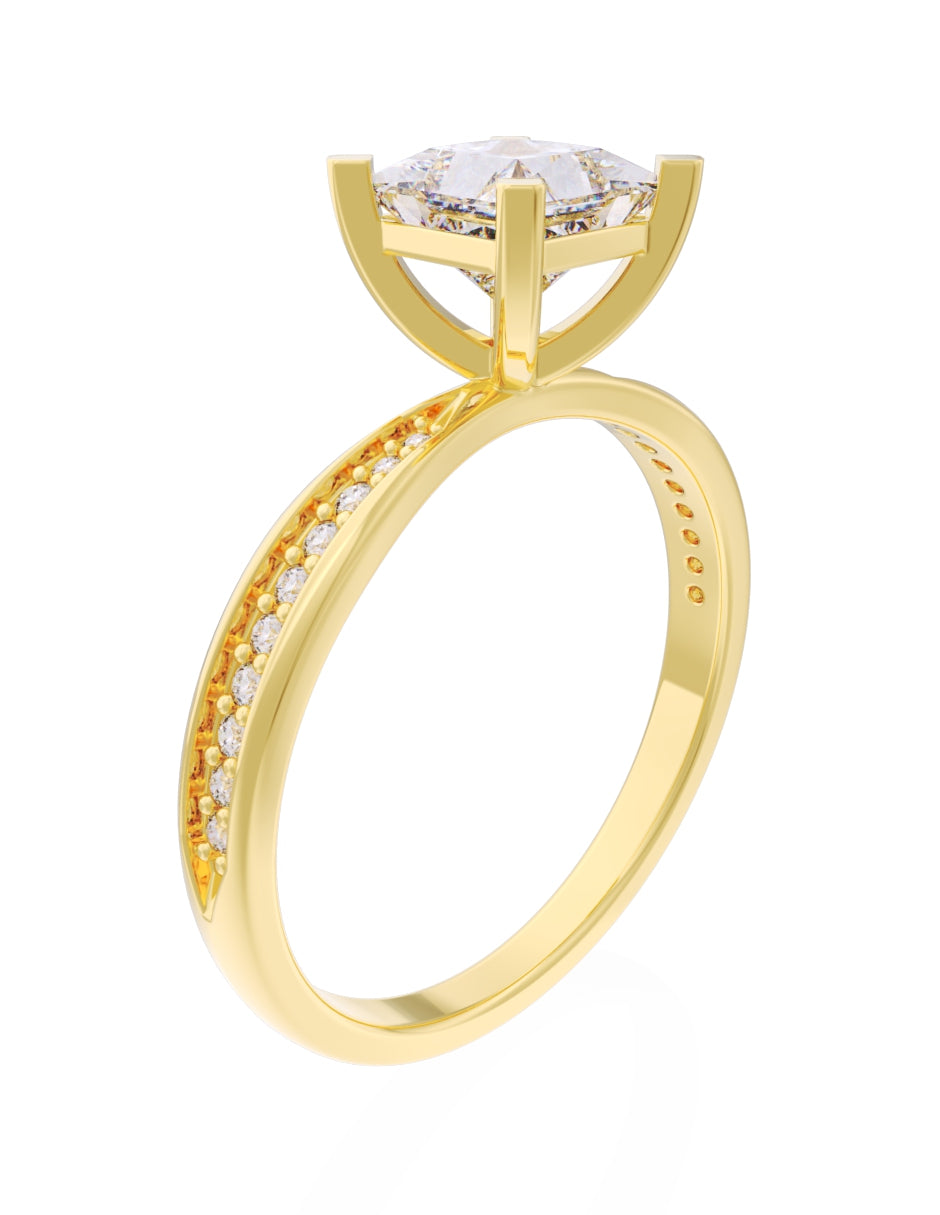 Anillo de Compromiso Eternidad de Oro 14k Zirconia Z8565-2
