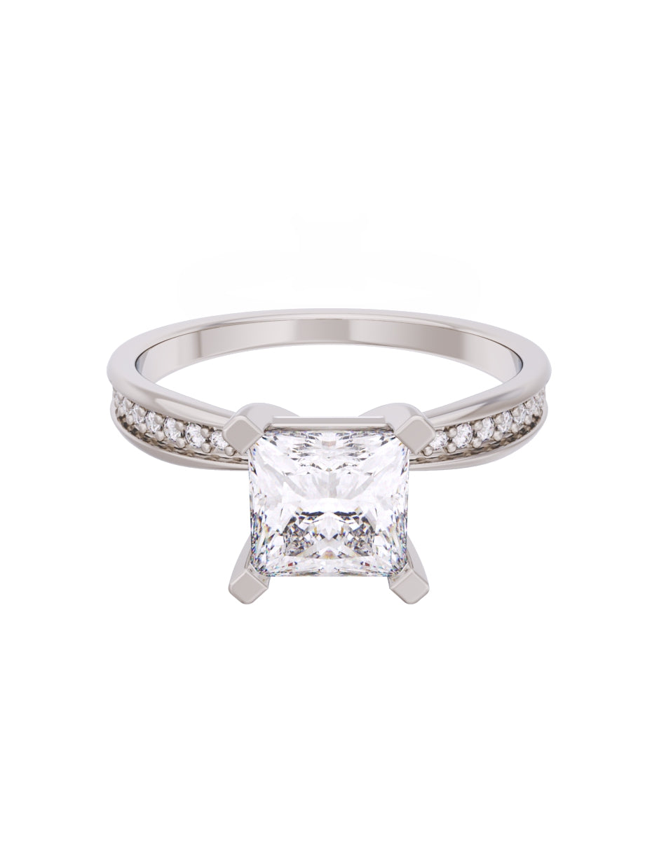 Anillo de Compromiso Eternidad de Oro 14k Zirconia Z8565-3