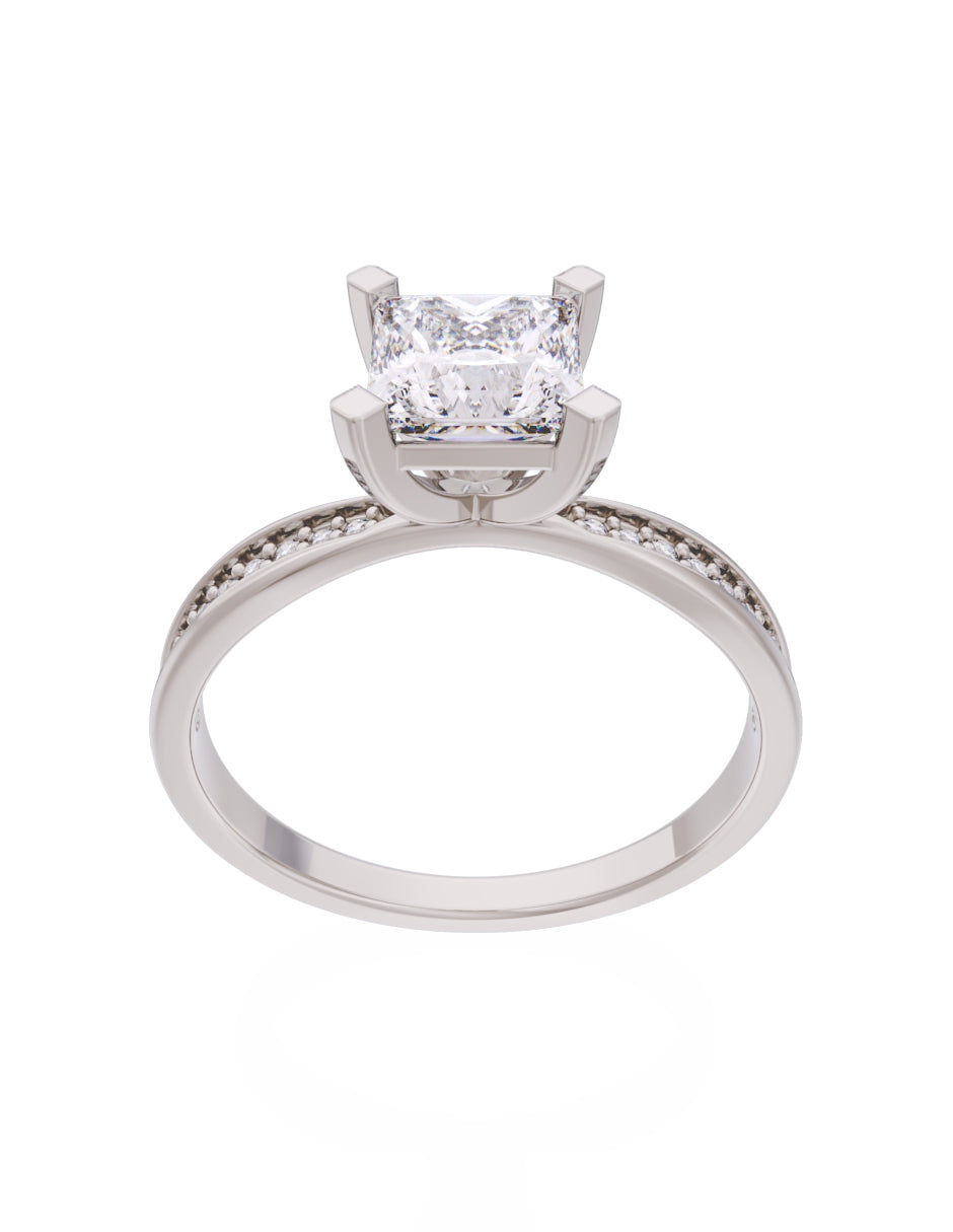 Anillo de Compromiso Eternidad de Oro 14k Zirconia Z8565-4