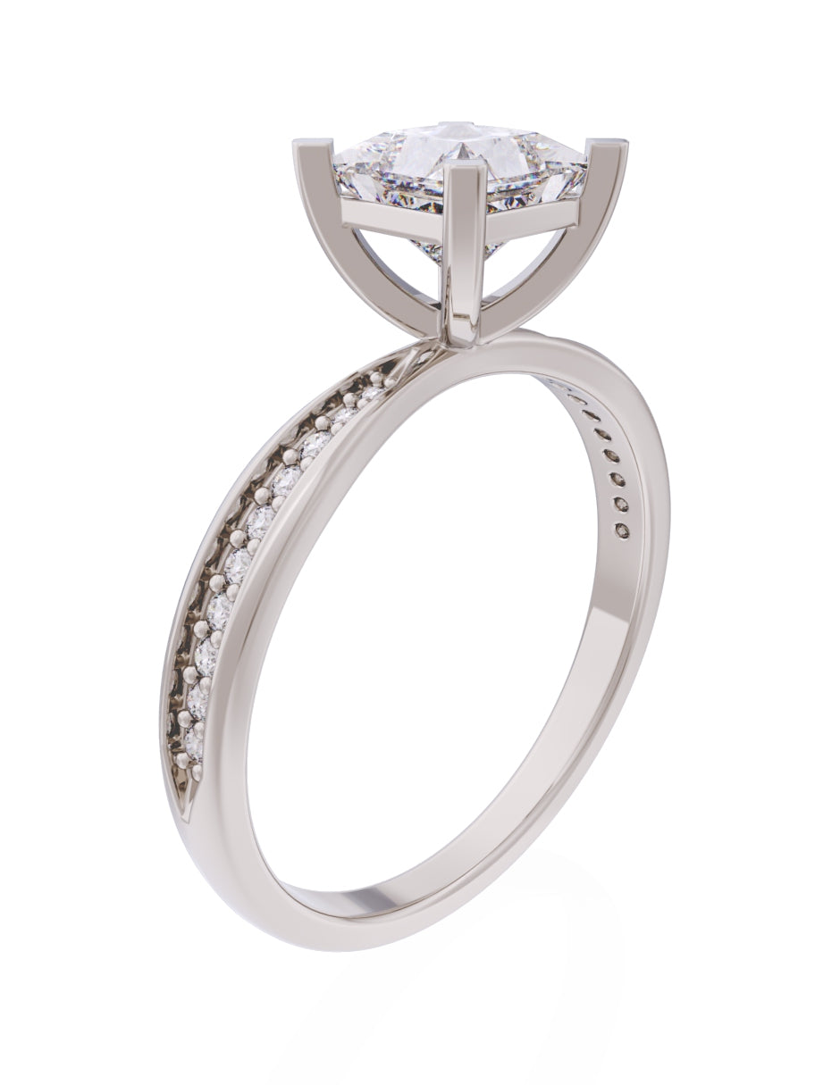 Anillo de Compromiso Eternidad de Oro 14k Zirconia Z8565-5