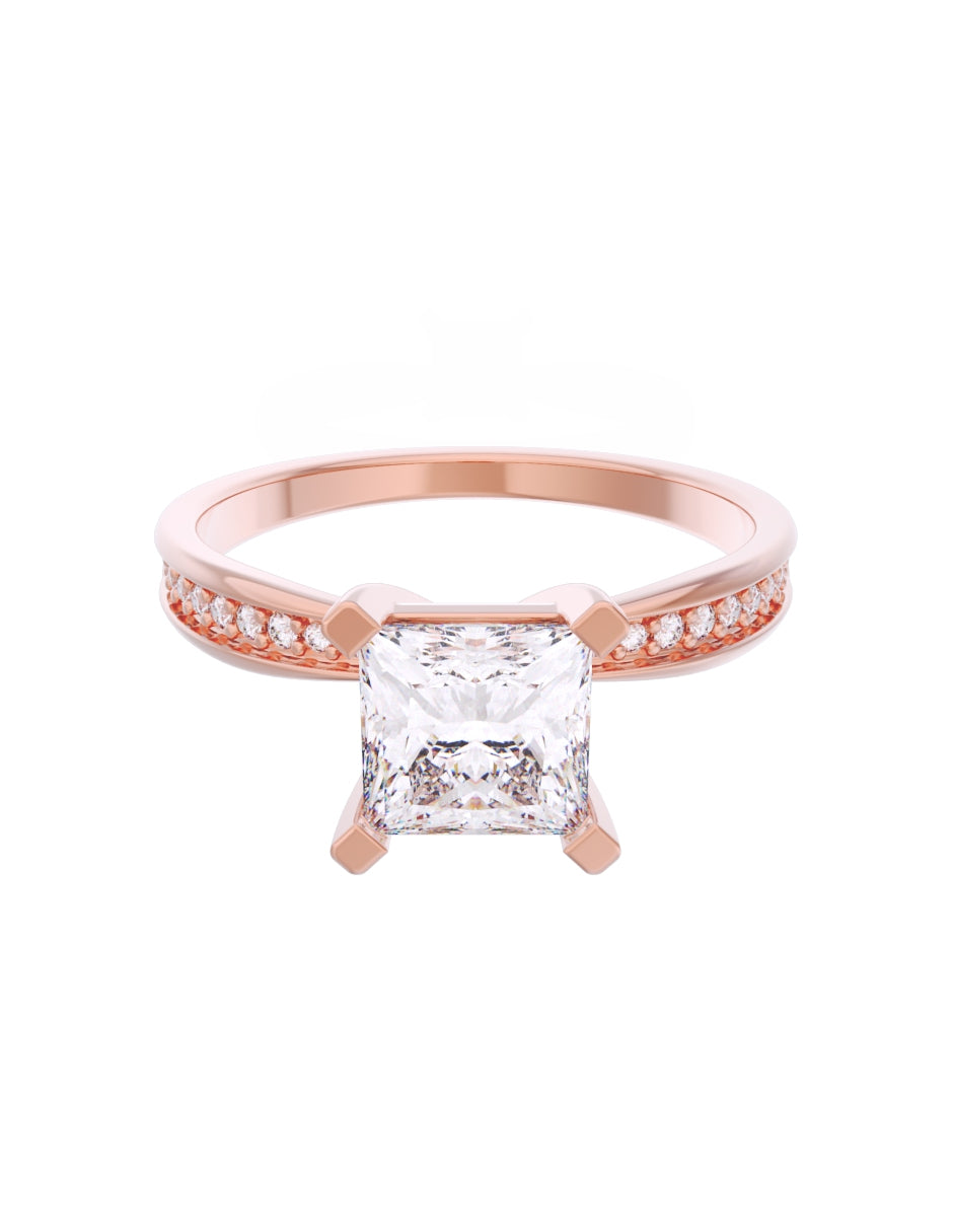 Anillo de Compromiso Eternidad de Oro 14k Zirconia Z8565-6