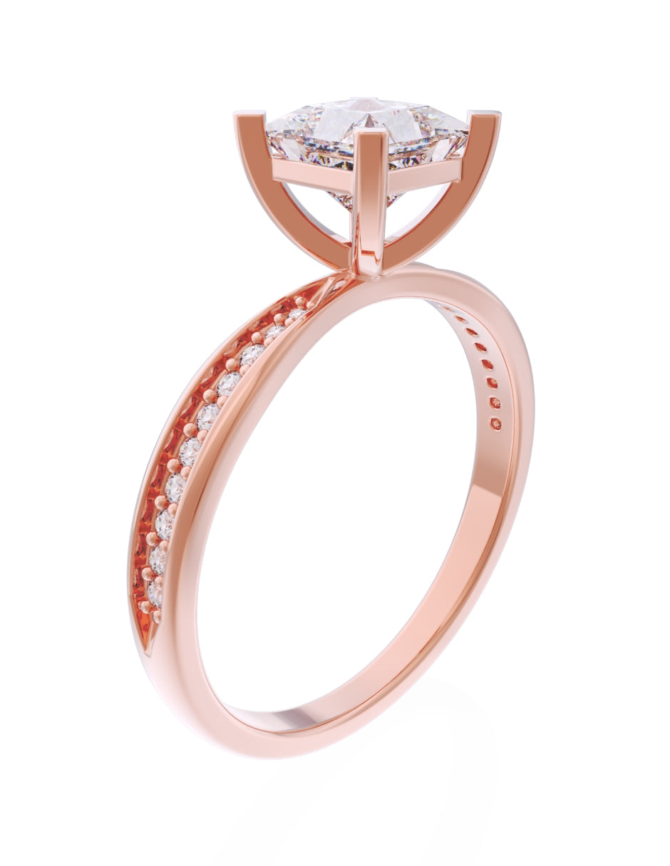 Anillo de Compromiso Eternidad de Oro 14k Zirconia Z8565-8