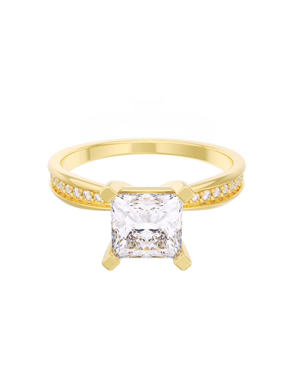 Anillo de Compromiso Eternidad de Oro 14k Zirconia Z8565