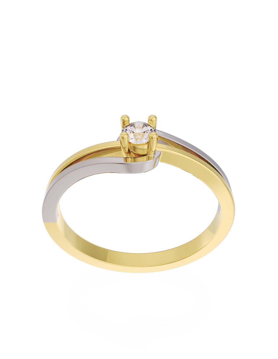 Anillo de Compromiso Eternidad de Oro 14k Zirconia Z8566-1