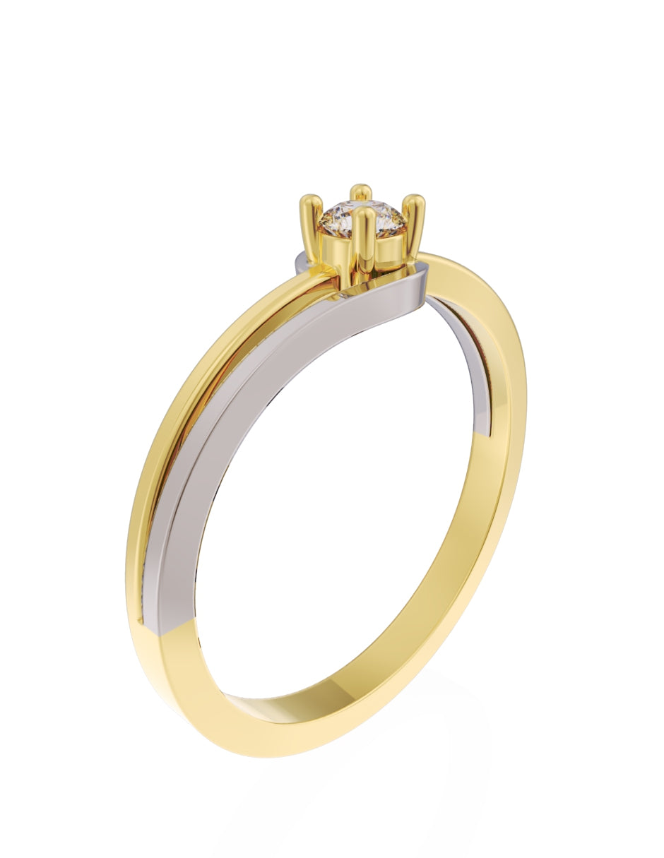Anillo de Compromiso Eternidad de Oro 14k Zirconia Z8566-2