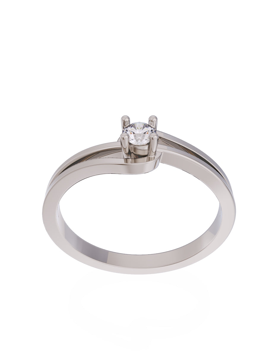 Anillo de Compromiso Eternidad de Oro 14k Zirconia Z8566-4