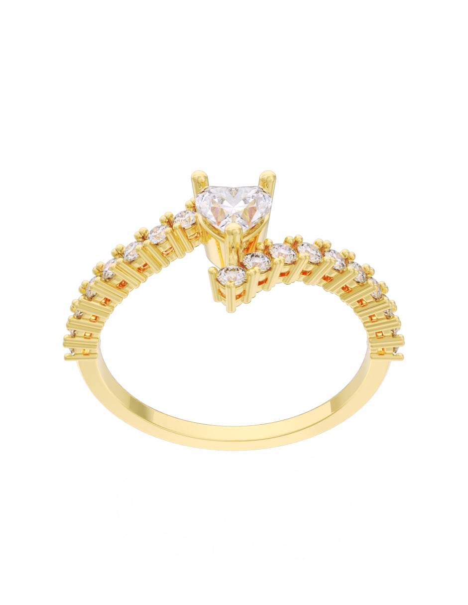 Anillo de Compromiso Eternidad de Oro 14k Zirconia Z8567-1