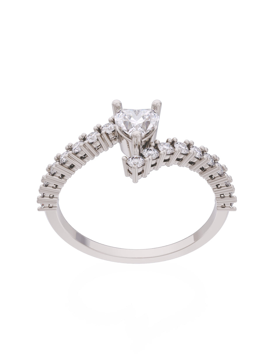 Anillo de Compromiso Eternidad de Oro 14k Zirconia Z8567-4