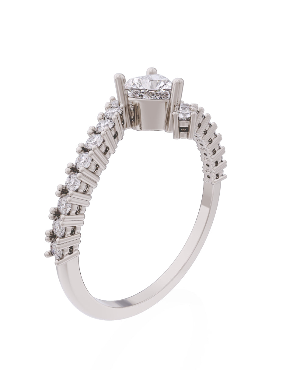 Anillo de Compromiso Eternidad de Oro 14k Zirconia Z8567-5