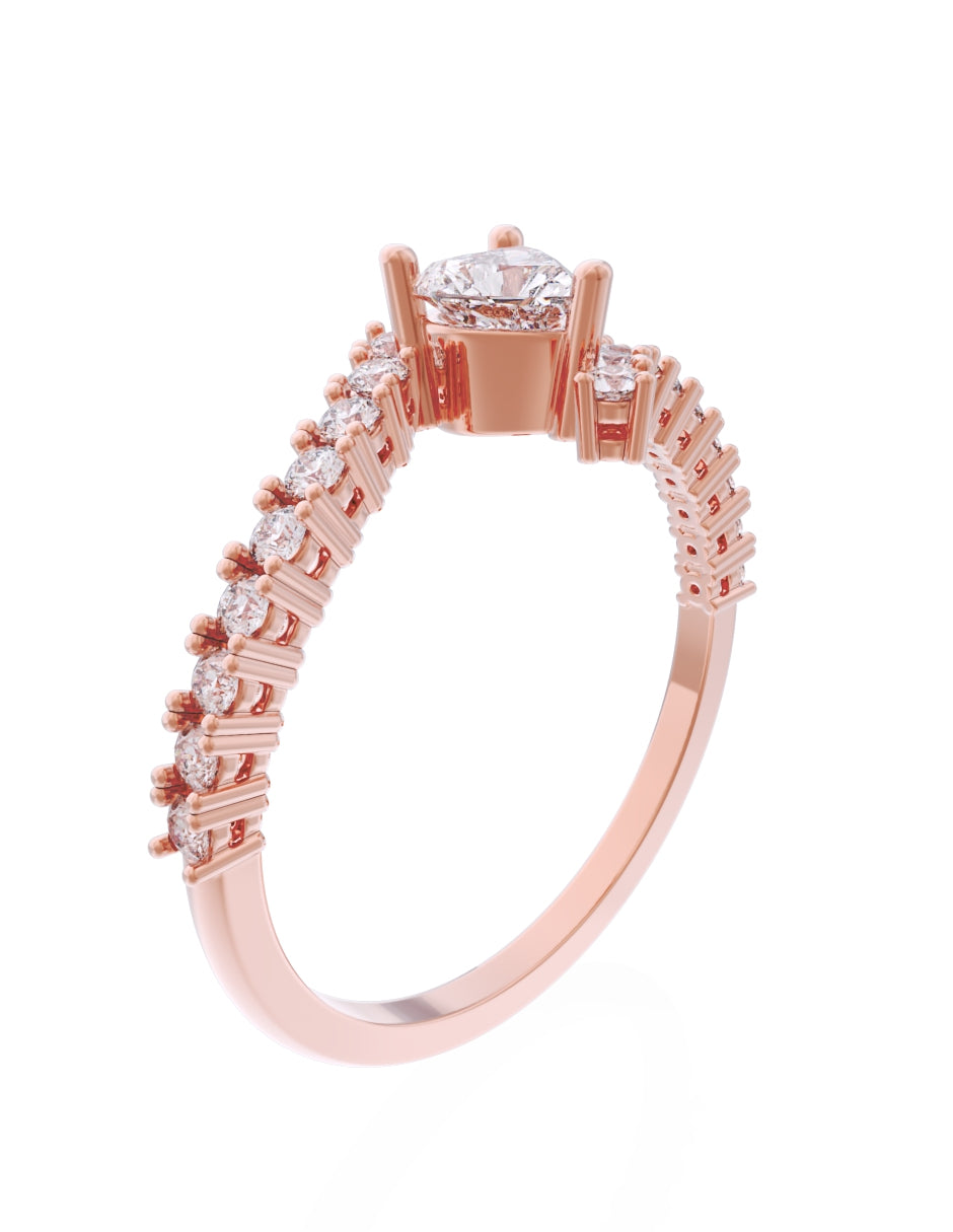 Anillo de Compromiso Eternidad de Oro 14k Zirconia Z8567-8
