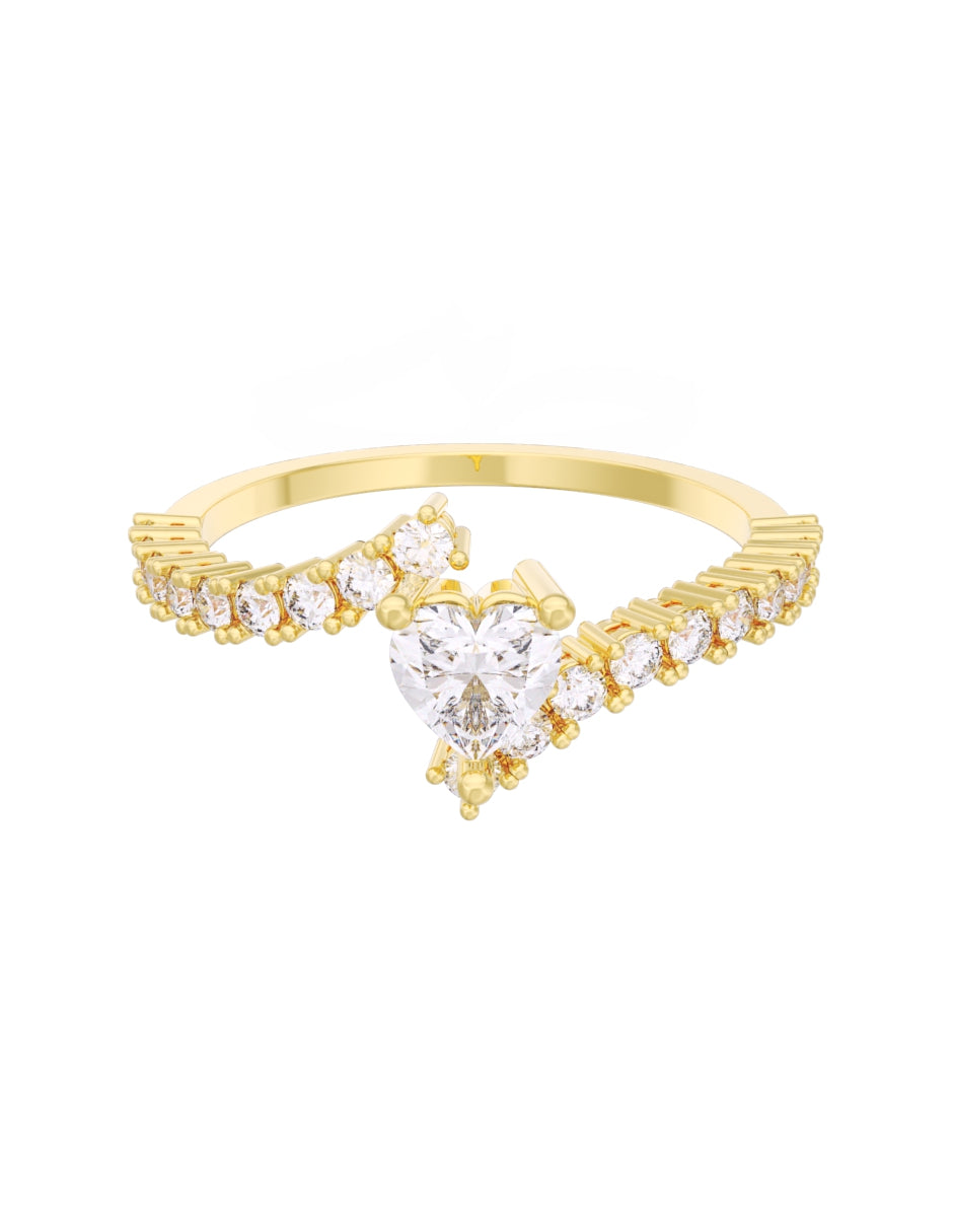 Anillo de Compromiso Eternidad de Oro 14k Zirconia Z8567