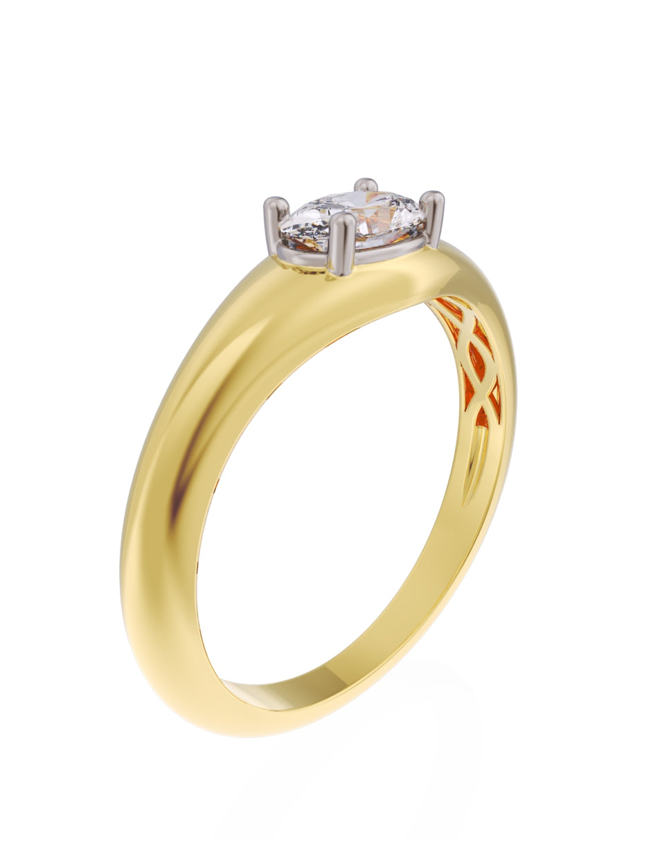 Anillo de Compromiso Eternidad de Oro 14k Zirconia Z8568-2