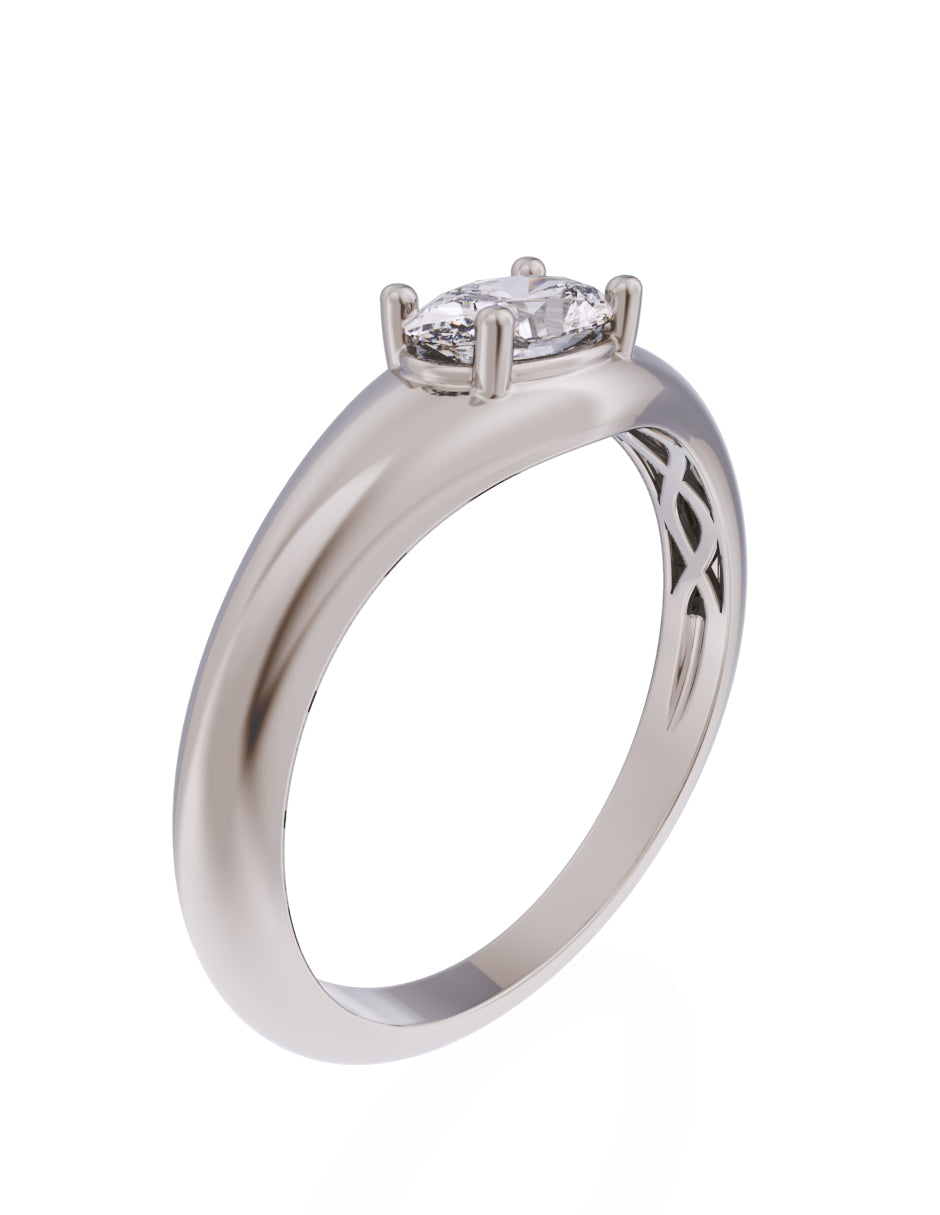 Anillo de Compromiso Eternidad de Oro 14k Zirconia Z8568-5