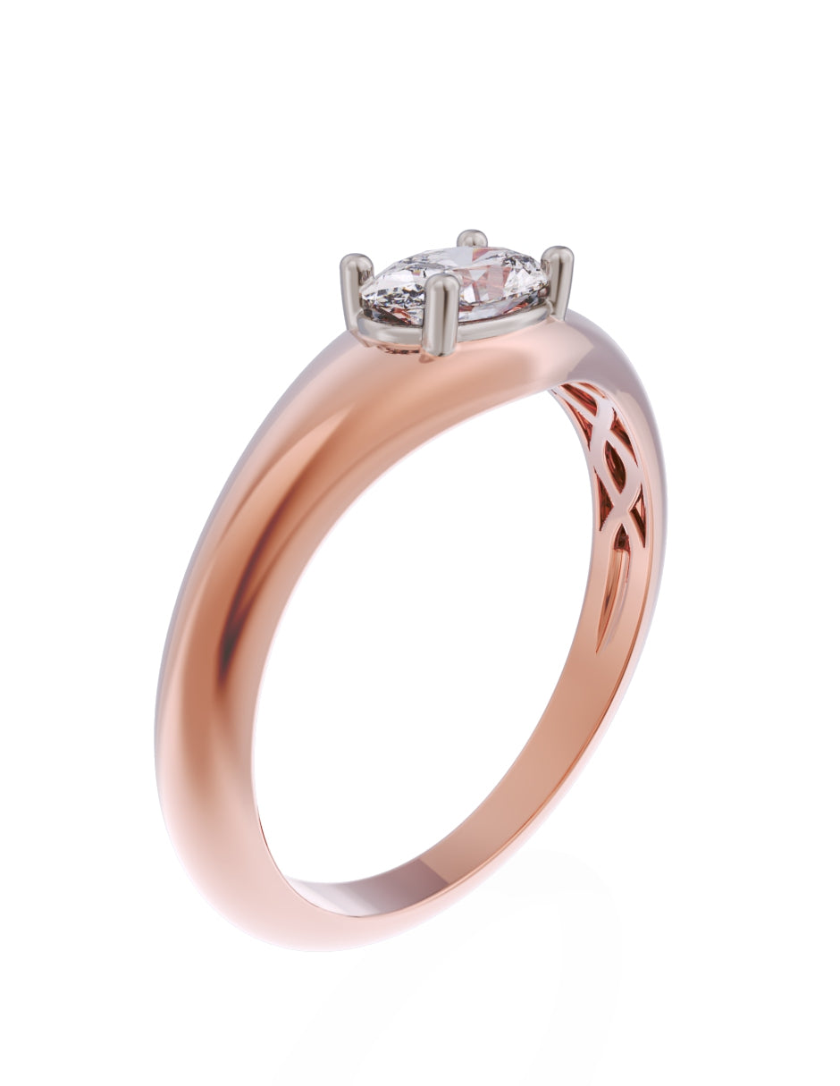 Anillo de Compromiso Eternidad de Oro 14k Zirconia Z8568-8