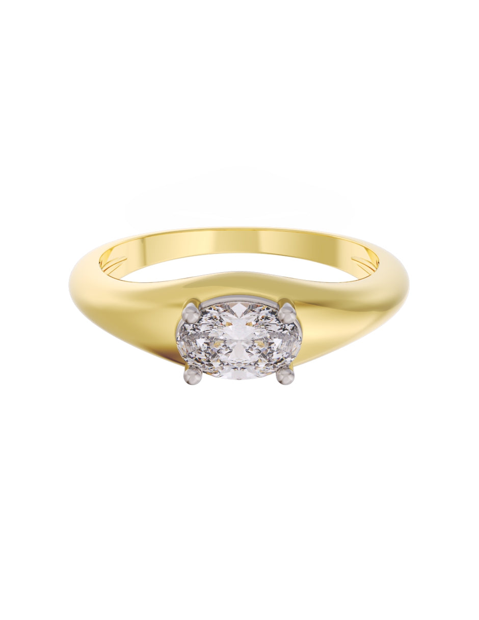 Anillo de Compromiso Eternidad de Oro 14k Zirconia Z8568