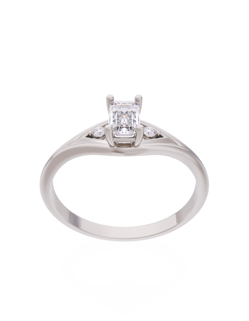 Anillo de Compromiso Eternidad de Oro 14k Zirconia Z8570-5