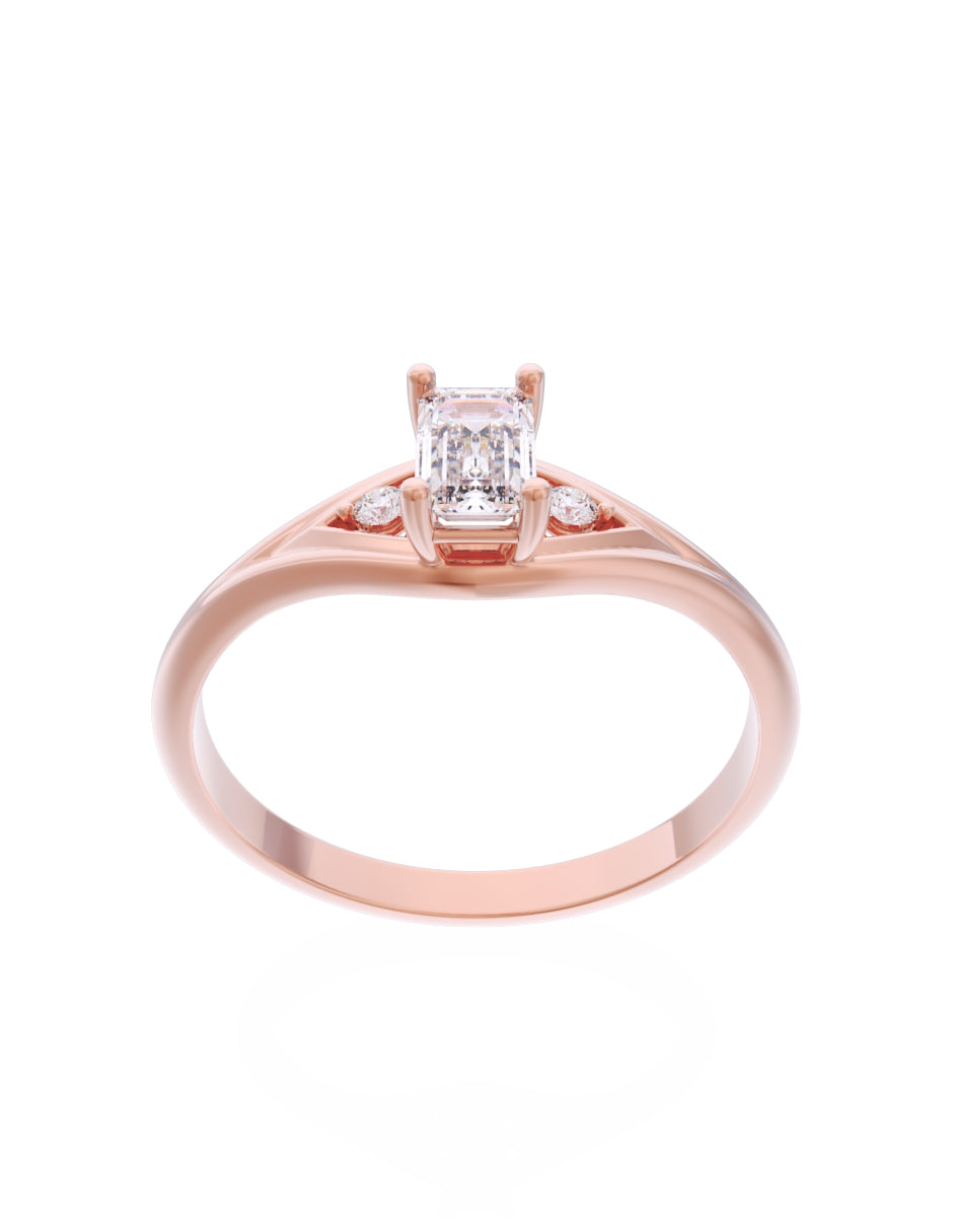 Anillo de Compromiso Eternidad de Oro 14k Zirconia Z8570-8