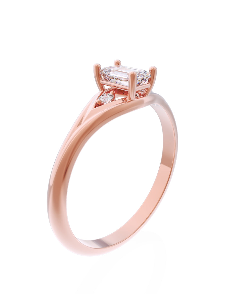 Anillo de Compromiso Eternidad de Oro 14k Zirconia Z8570-9