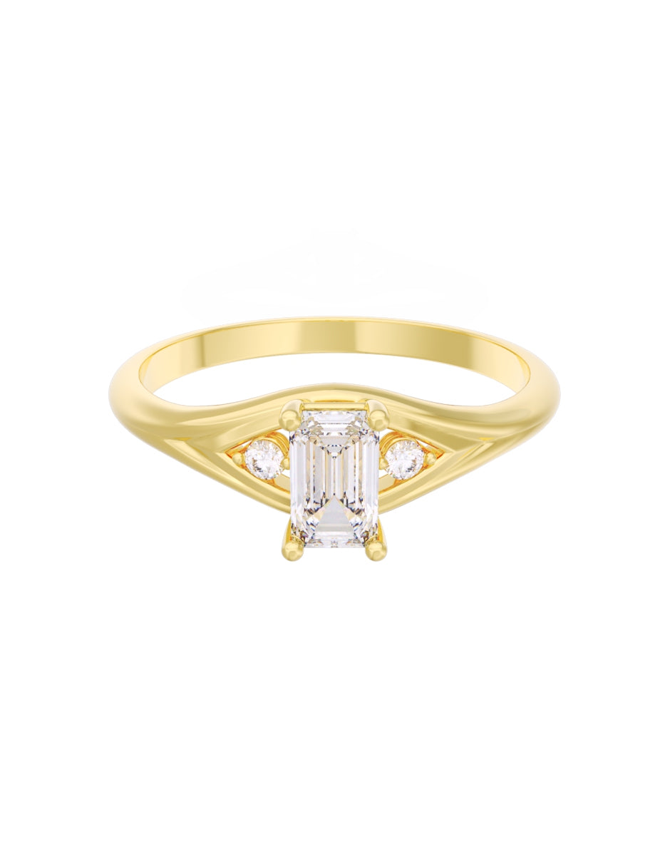 Anillo de Compromiso Eternidad de Oro 14k Zirconia Z8570