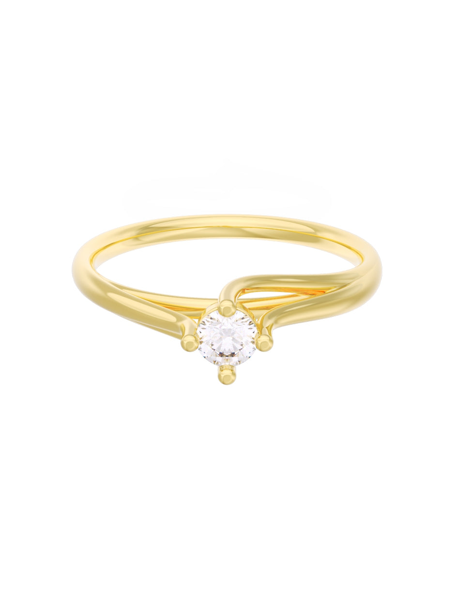 Anillo de Compromiso Eternidad de Oro 14k Zirconia Z8571