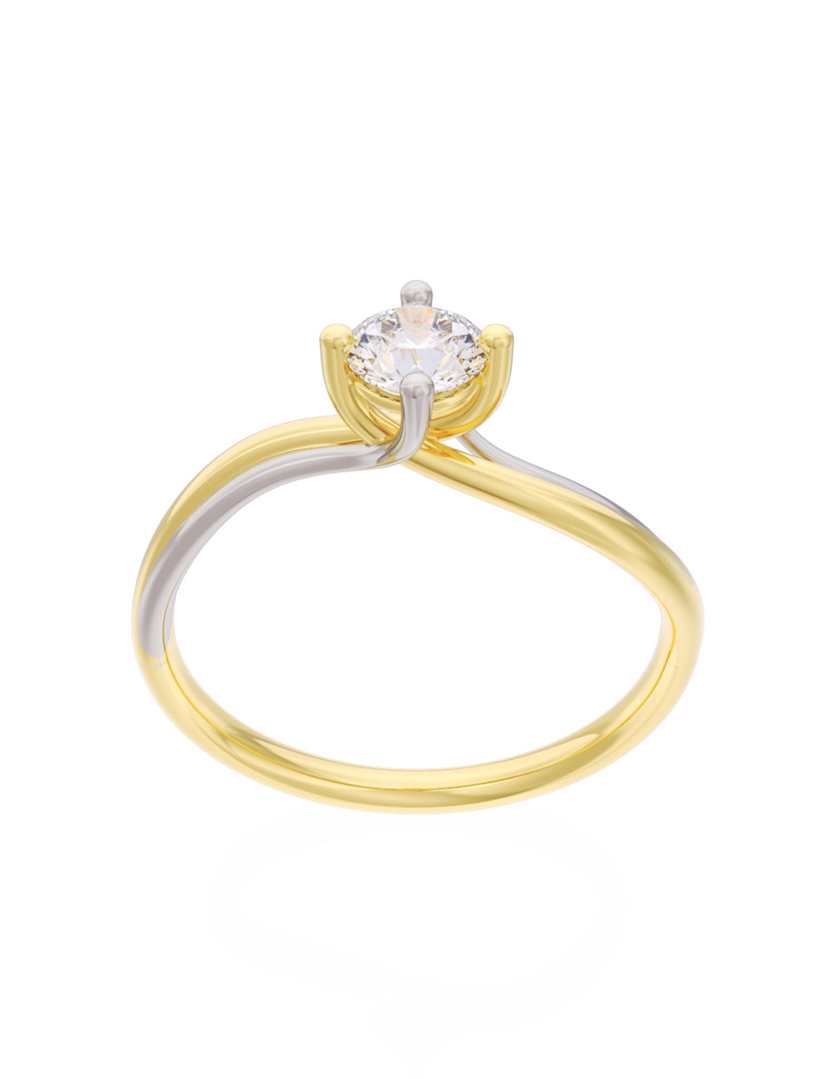 Anillo de Compromiso Eternidad de Oro 14k Zirconia Z8572-1