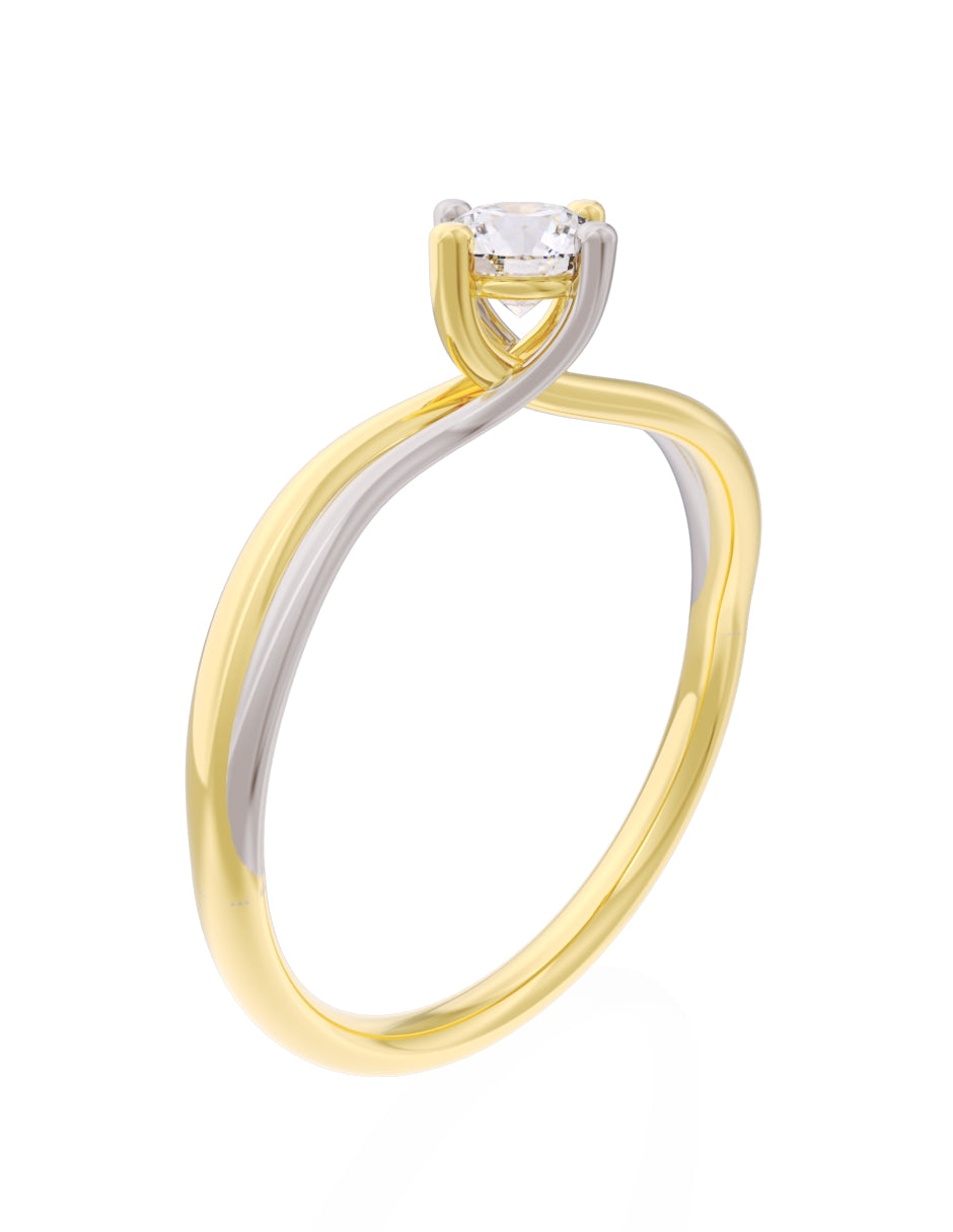 Anillo de Compromiso Eternidad de Oro 14k Zirconia Z8572-2