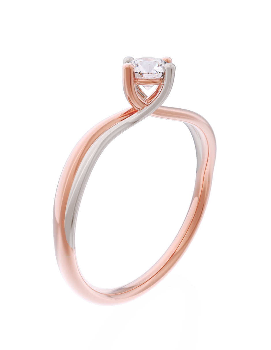 Anillo de Compromiso Eternidad de Oro 14k Zirconia Z8572-8