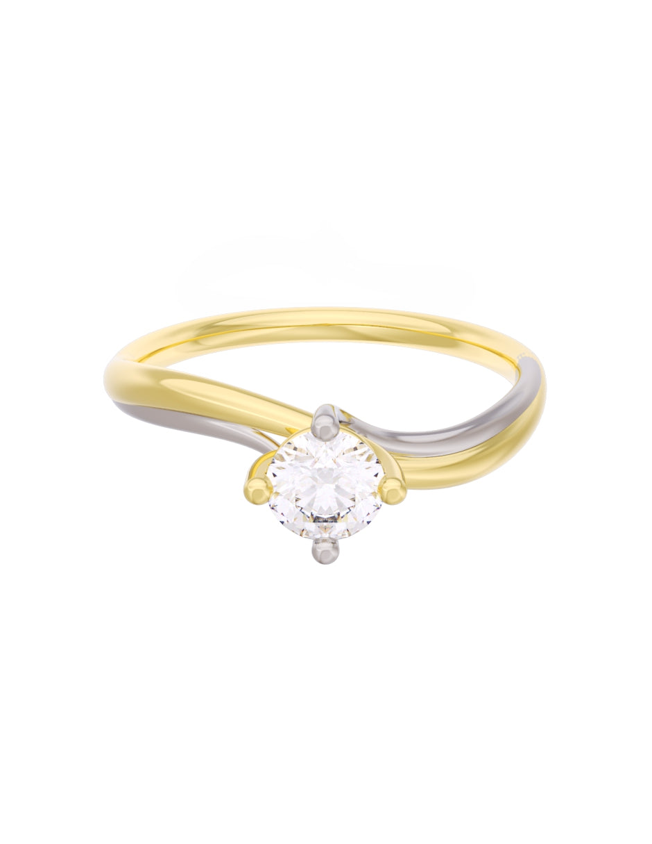 Anillo de Compromiso Eternidad de Oro 14k Zirconia Z8572