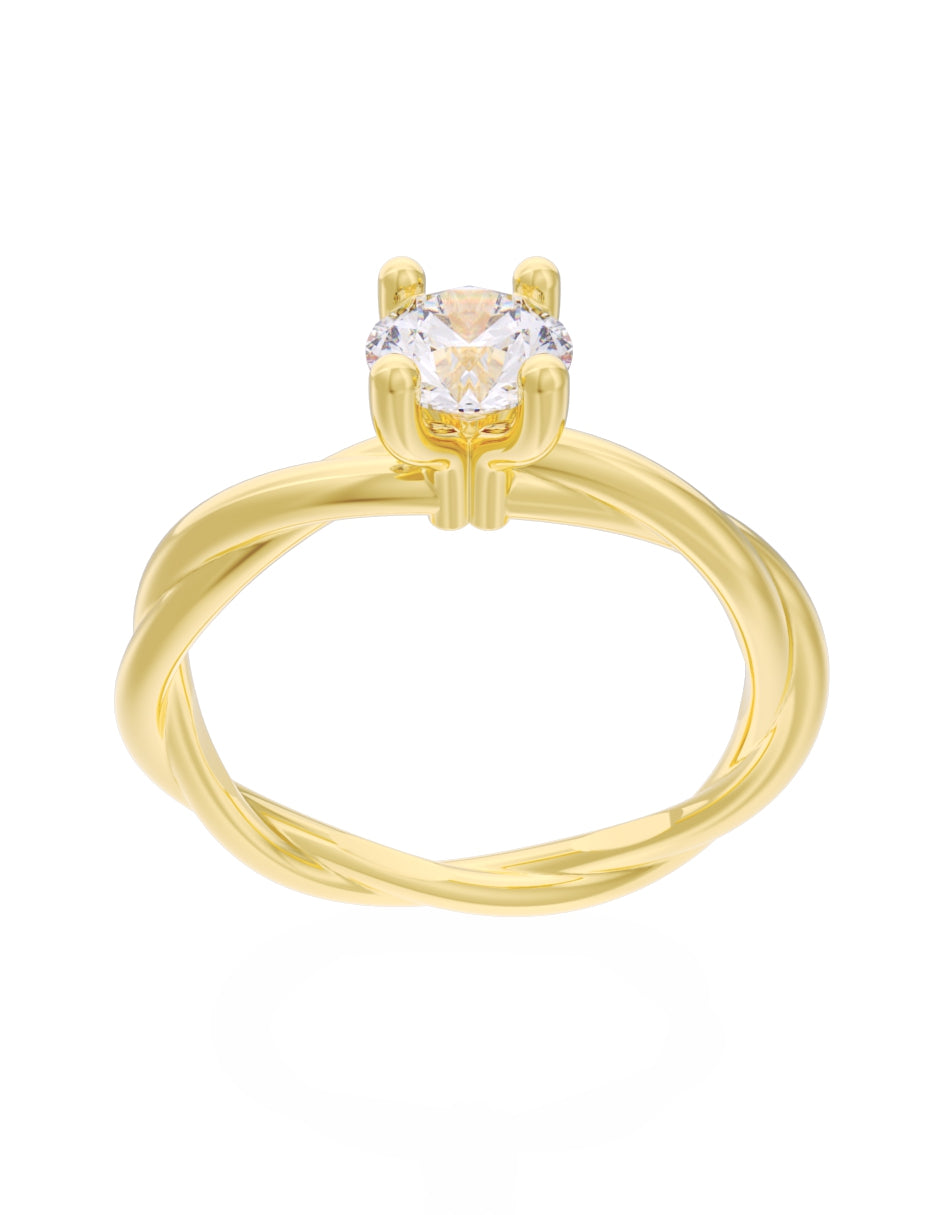 Anillo de Compromiso Eternidad de Oro 14k Zirconia Z8573-1