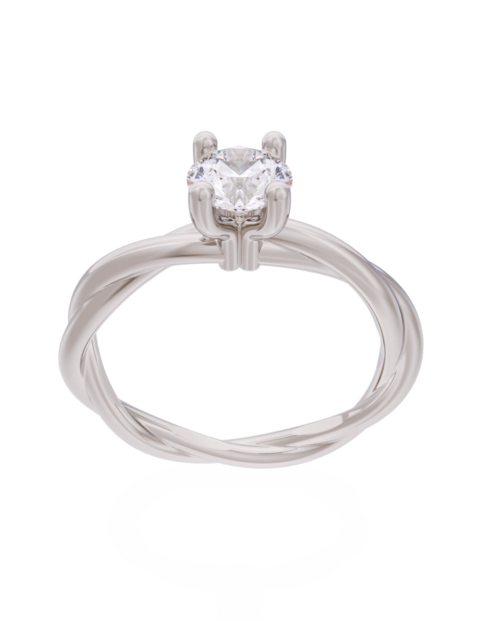 Anillo de Compromiso Eternidad de Oro 14k Zirconia Z8573-4