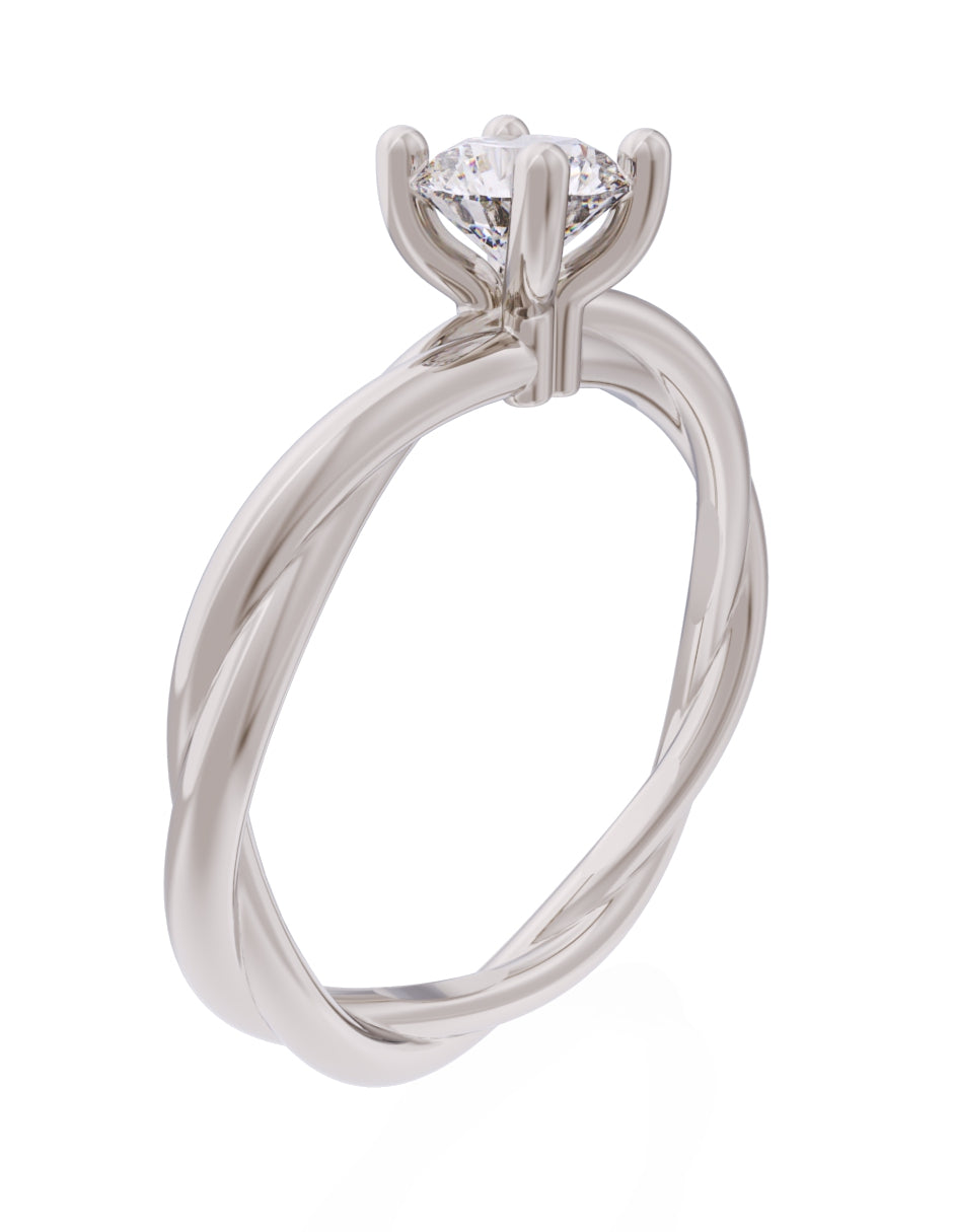 Anillo de Compromiso Eternidad de Oro 14k Zirconia Z8573-5