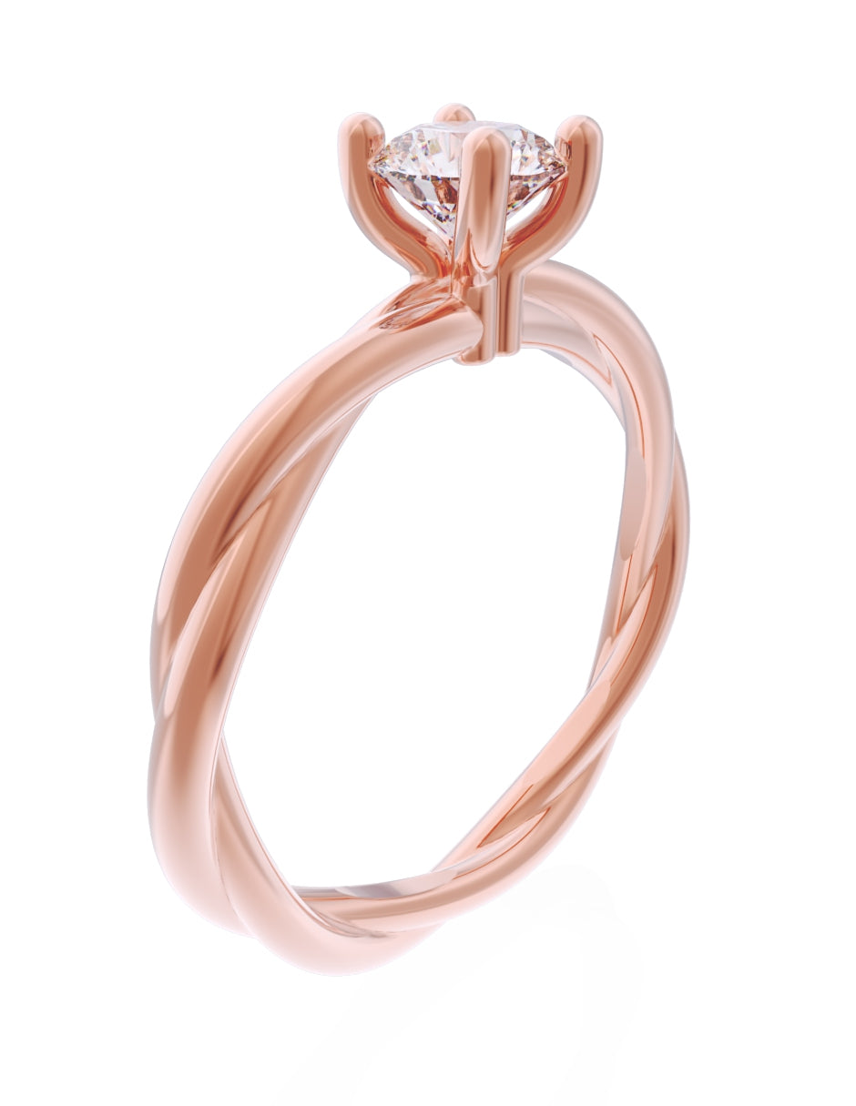 Anillo de Compromiso Eternidad de Oro 14k Zirconia Z8573-8
