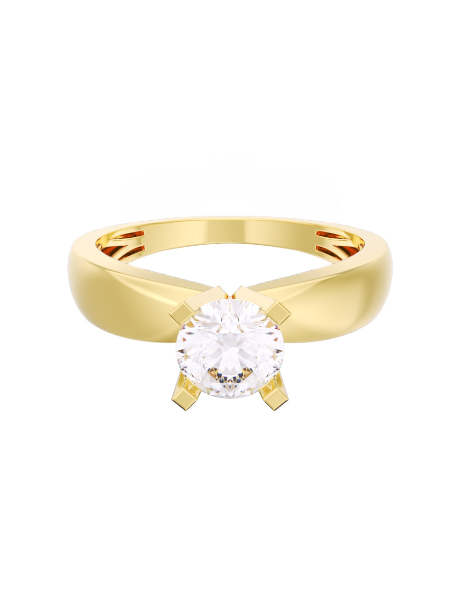 Anillo de Compromiso Eternidad de Oro 14k Zirconia Z8574