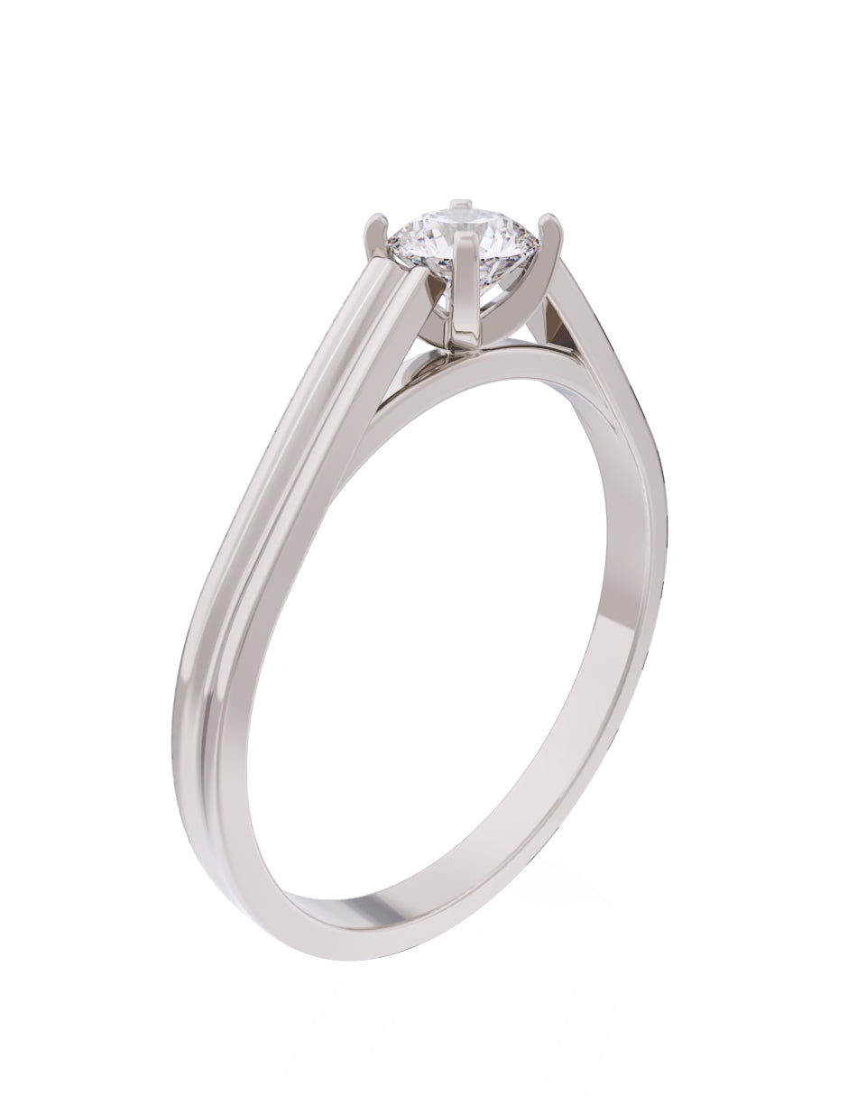 Anillo de Compromiso Eternidad de Oro 14k Zirconia Z8576-5