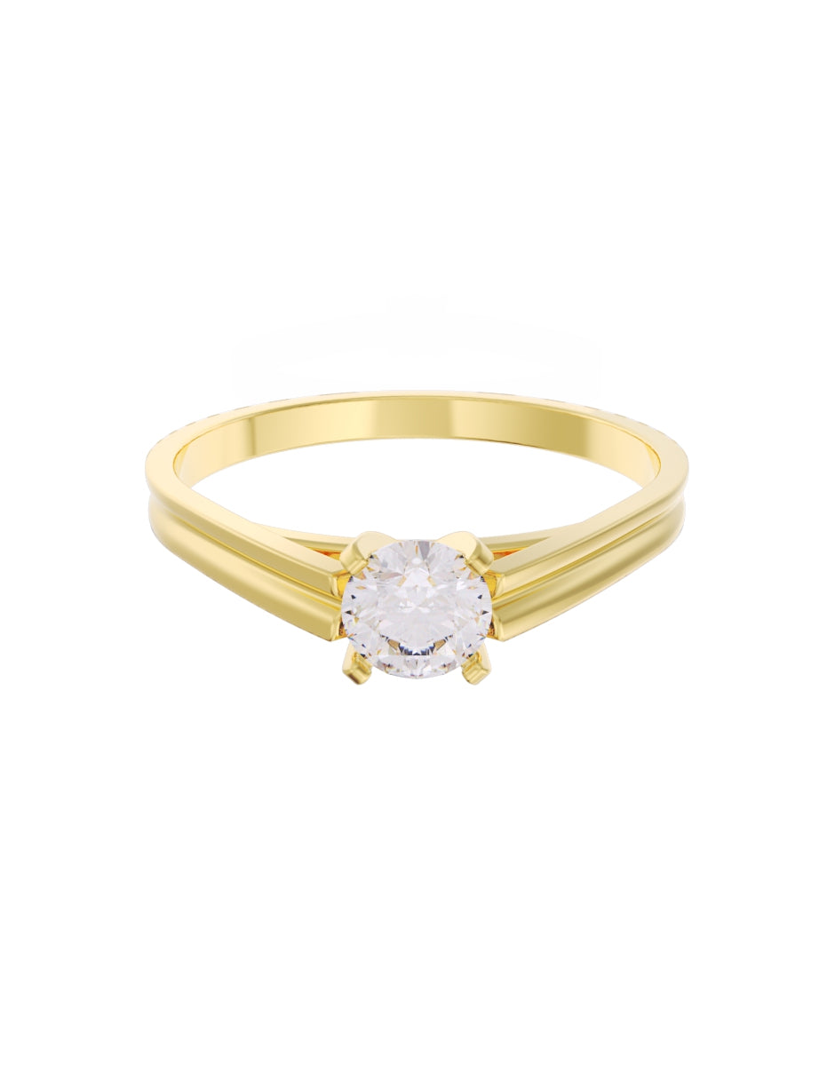 Anillo de Compromiso Eternidad de Oro 14k Zirconia Z8576