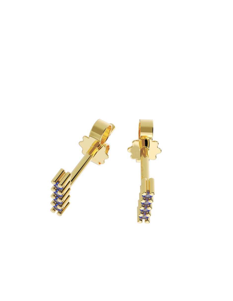 Arete de Oro 14k con acabado pulido con Zirconia (Z4935-E)-1
