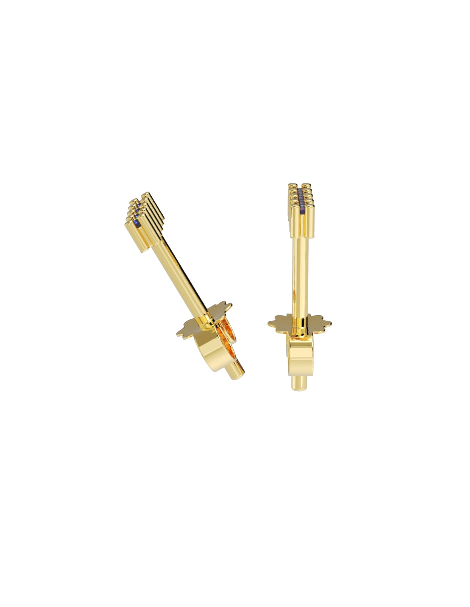 Arete de Oro 14k con acabado pulido con Zirconia (Z4935-E)-2