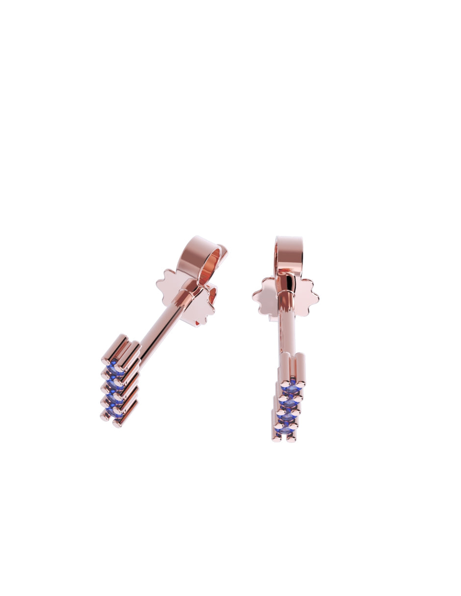 Arete de Oro 14k con acabado pulido con Zirconia (Z4935-E)-7