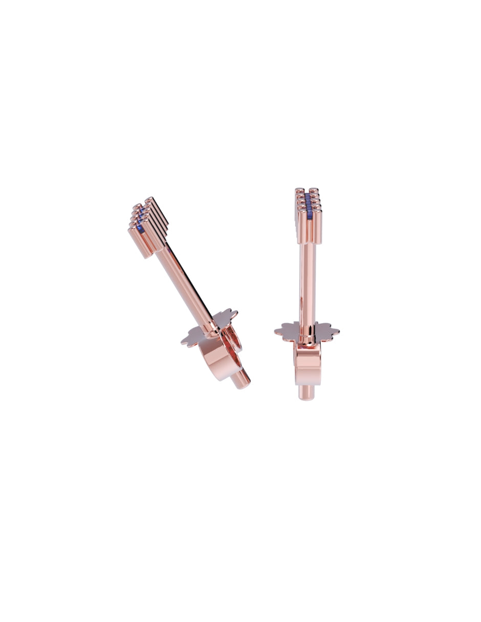 Arete de Oro 14k con acabado pulido con Zirconia (Z4935-E)-8