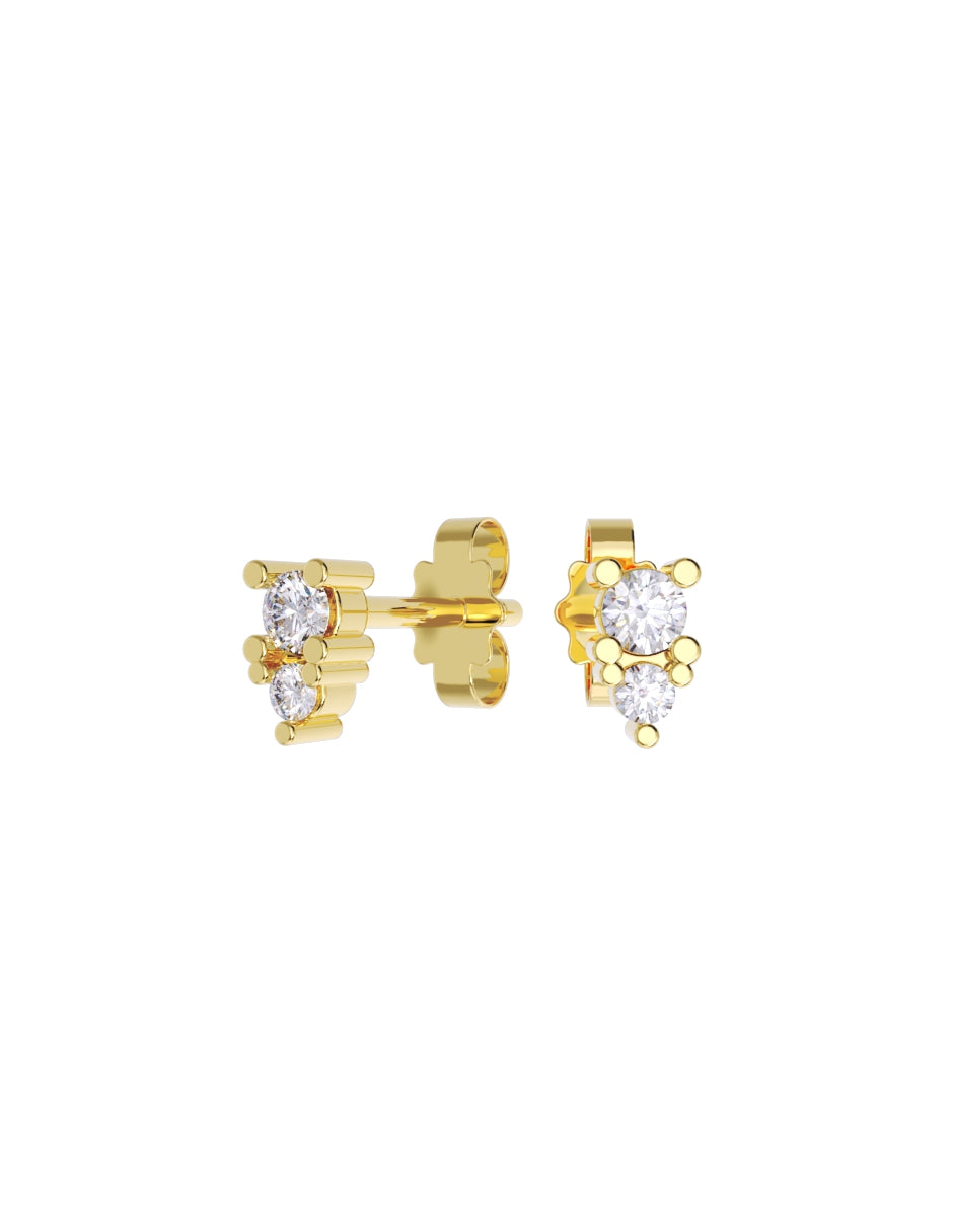 Aretes de Oro 14k con acabado pulido Fonelli con Zirconia Blanca (Z5021-E)