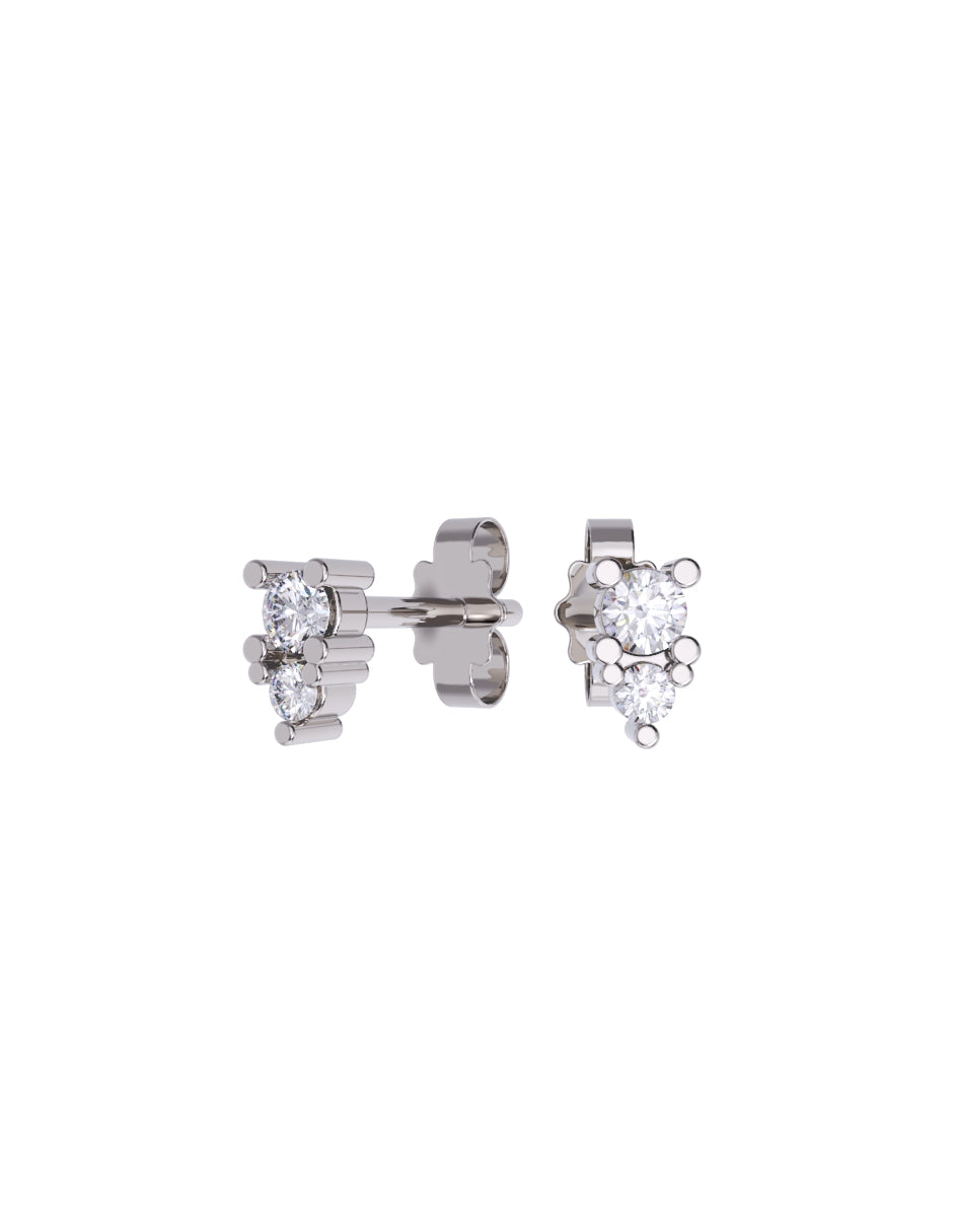 Aretes de Oro 14k con acabado pulido Fonelli con Zirconia Blanca (Z5021-E)-3