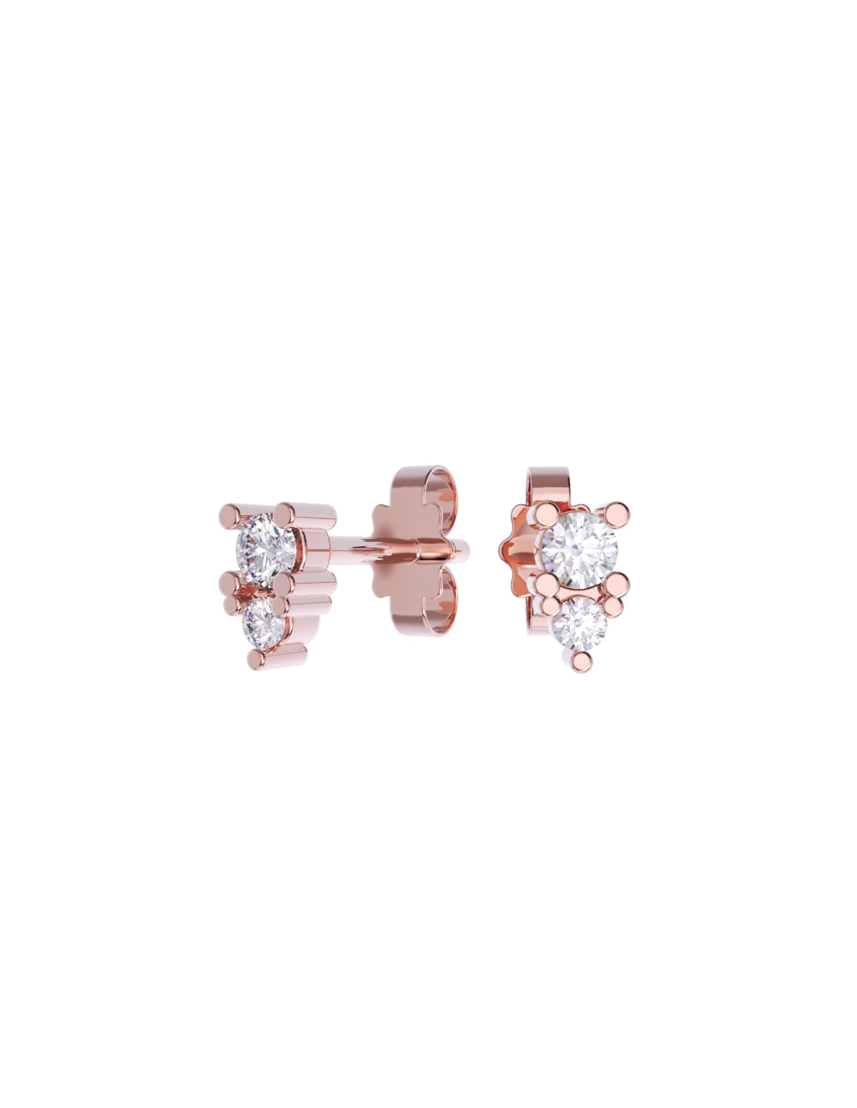 Aretes de Oro 14k con acabado pulido Fonelli con Zirconia Blanca (Z5021-E)-6