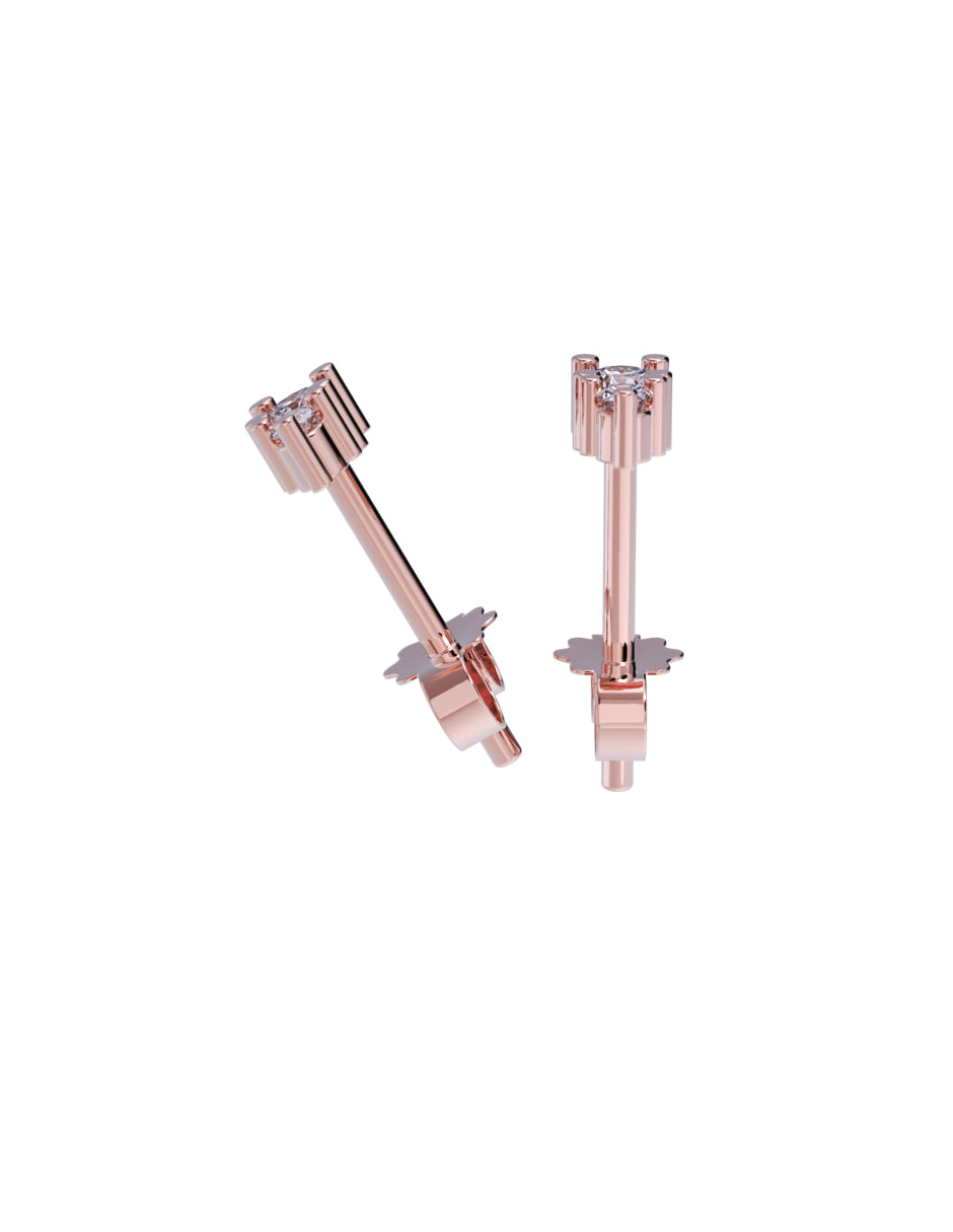 Aretes de Oro 14k con acabado pulido Fonelli con Zirconia Blanca (Z5021-E)-8