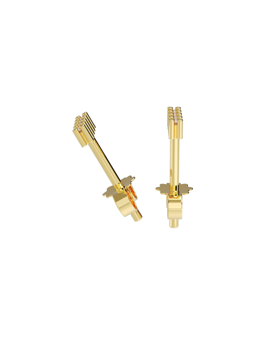 Aretes de Oro 14k con acabado pulido Zirconia Blanca (Z4933-E)-1