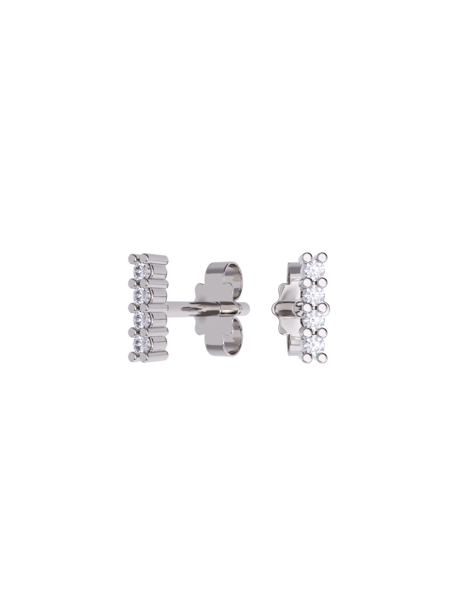 Aretes de Oro 14k con acabado pulido Zirconia Blanca (Z4933-E)-3