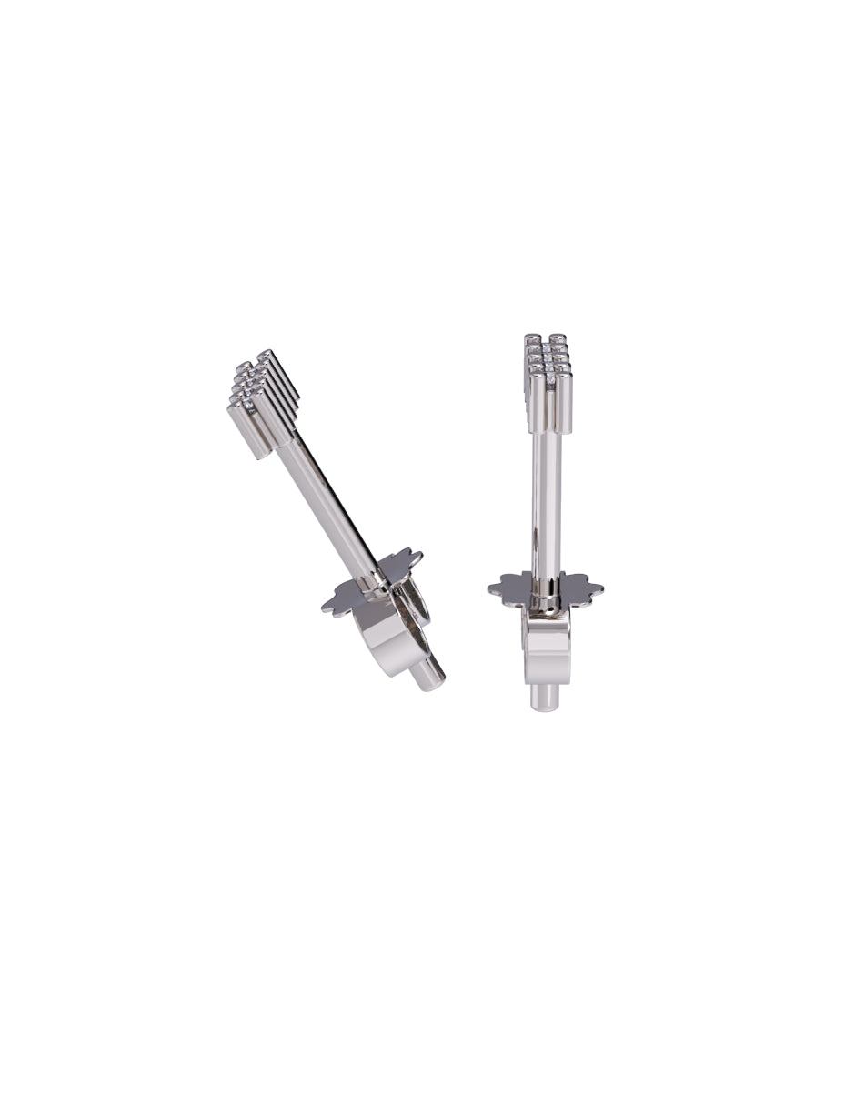 Aretes de Oro 14k con acabado pulido Zirconia Blanca (Z4933-E)-4