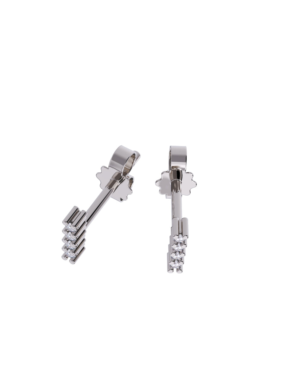 Aretes de Oro 14k con acabado pulido Zirconia Blanca (Z4933-E)-5