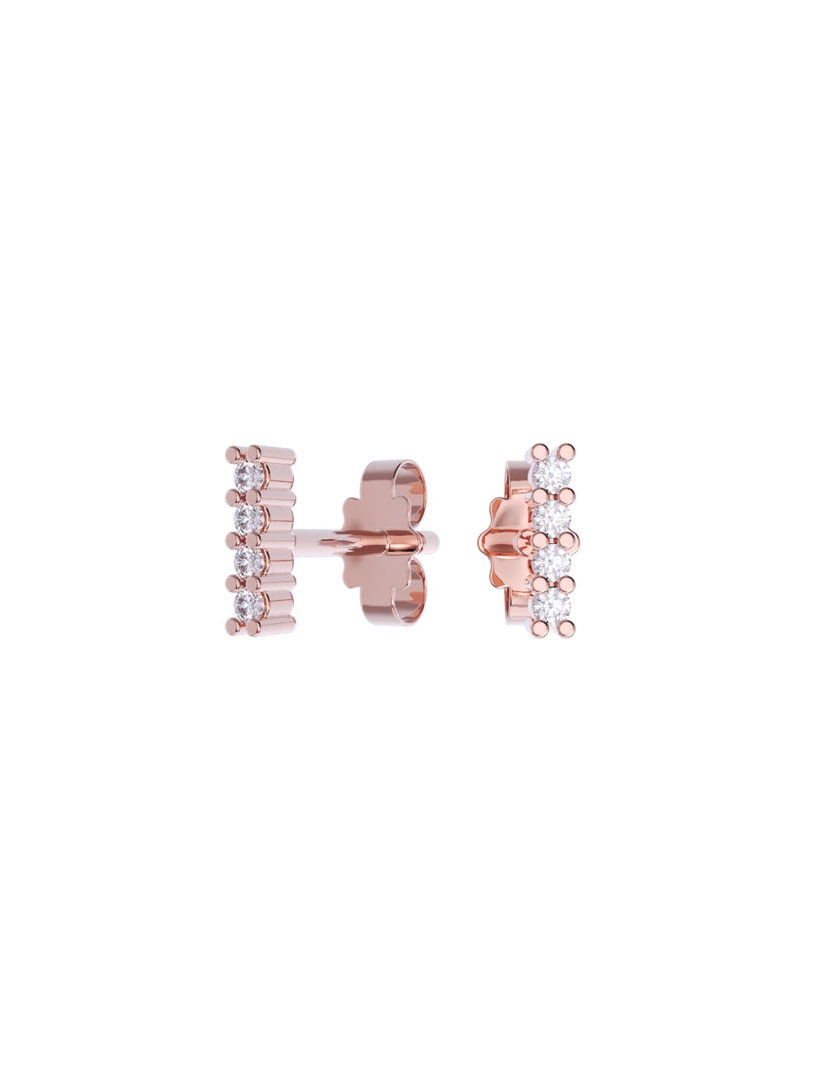 Aretes de Oro 14k con acabado pulido Zirconia Blanca (Z4933-E)-6
